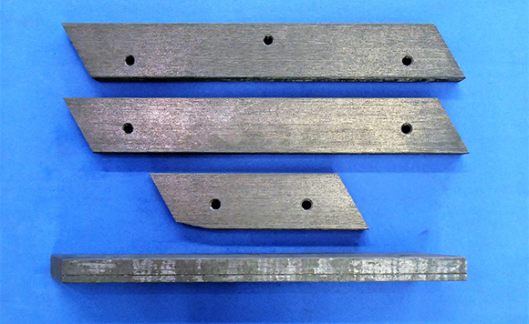 Fig. 6 Fine Sinter Co., Ltd developed this lower-cost C/C composite metallised carbon contact strip attached to the uppermost part of the pantograph on a railway vehicle (Courtesy JPMA)