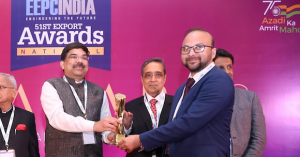 Bharat K Vivekanand accepted the National Award for Export Excellence "Star Performance Award" for Plansee India’s 2018-2019 business year (Courtesy Plansee India)