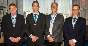 Sandvik Coromant’s (L-R) Åke Östlund, Jan Engqvist, Carl-Johan Maderud and Anders Stenberg received the Wilhelm Haglund Medal to the Product Developer of the Year 2022 (Courtesy Sandvik)