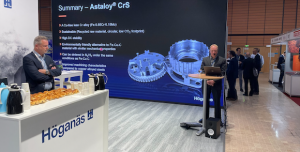 Höganäs introduced its new Astaloy® CrS metal powder at World PM2022 (Courtesy PM Review)