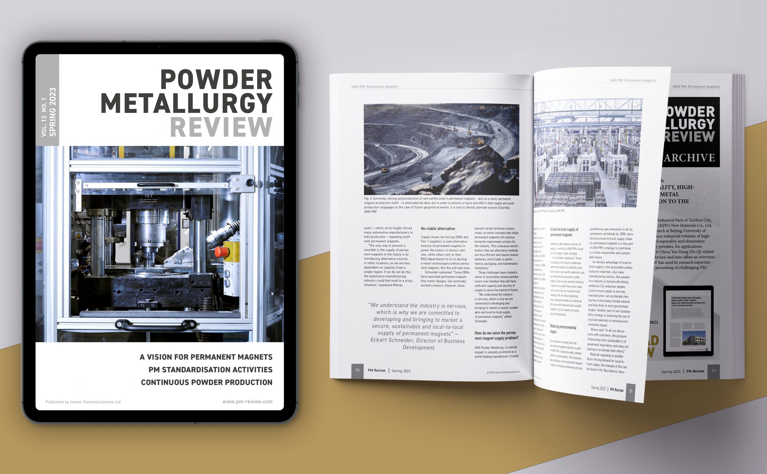 Recent issue of Powder Metallurgy review - your go-to resource to stay updated on the world of powder metallurgy and metal powders