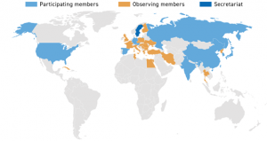Nations represented in the current ISO/TC 119 Powder Metallurgy membership (Courtesy PM Review)