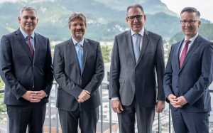 The board members of the Plansee Group (left to right): Mag Andreas Schwenninger, Dr Andreas Lackner, Mag Karlheinz Wex, Mag Ulrich Lausecker (Courtesy Plansee Group)