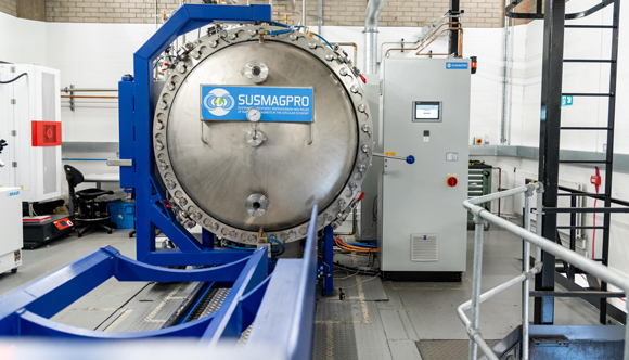 The UK’s first rare earth magnet recycling pilot plant at the University of Birmingham in 2022 (Courtesy University of Birmingham)