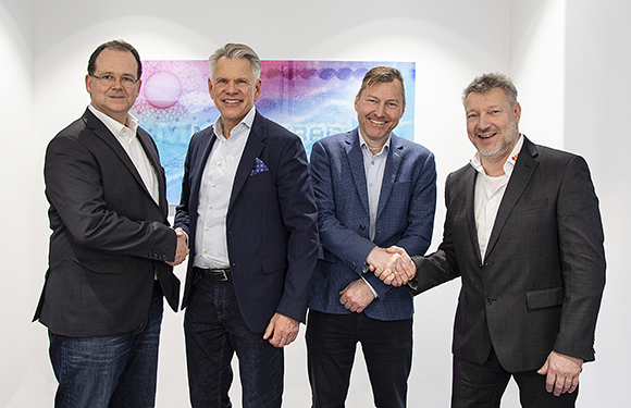 From left to right: Markus Pauli, Bjarke Pålsson, Torben Ekvall (co-CEO and owner of Mark & Wedell), and Robert Waggeling (International Sales Manager, Microtrac MRB) (Courtesy Microtrac MRB)