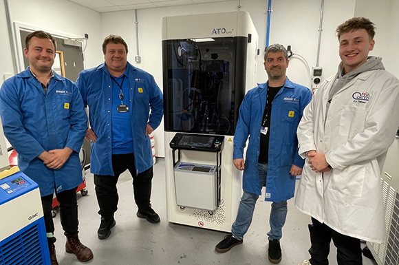 The ATO Lab+ ultrasonic metal atomiser supplied by Analytik has enabled the Swansea team to swiftly produce small batches of novel alloy powders (Courtesy Analytik/Swansea University)